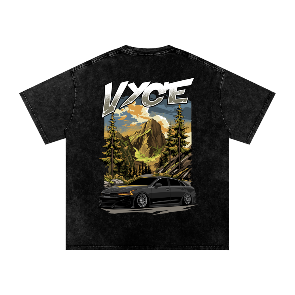 Vyce x k5zyi Mountain run snow washed tee