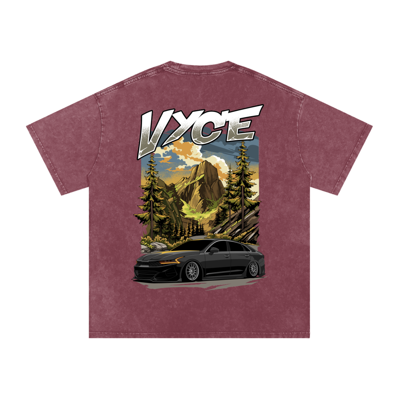 Vyce x k5zyi Mountain run snow washed tee