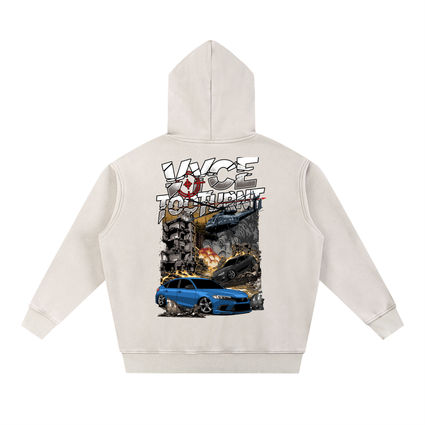 Vyce x TooTurnt  Snow Wash Fleece Oversize Hoodie