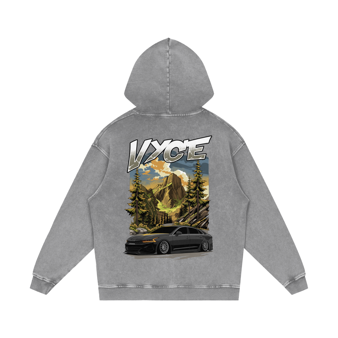 Vyce x k5zyi Mountain run snow washed hoodie