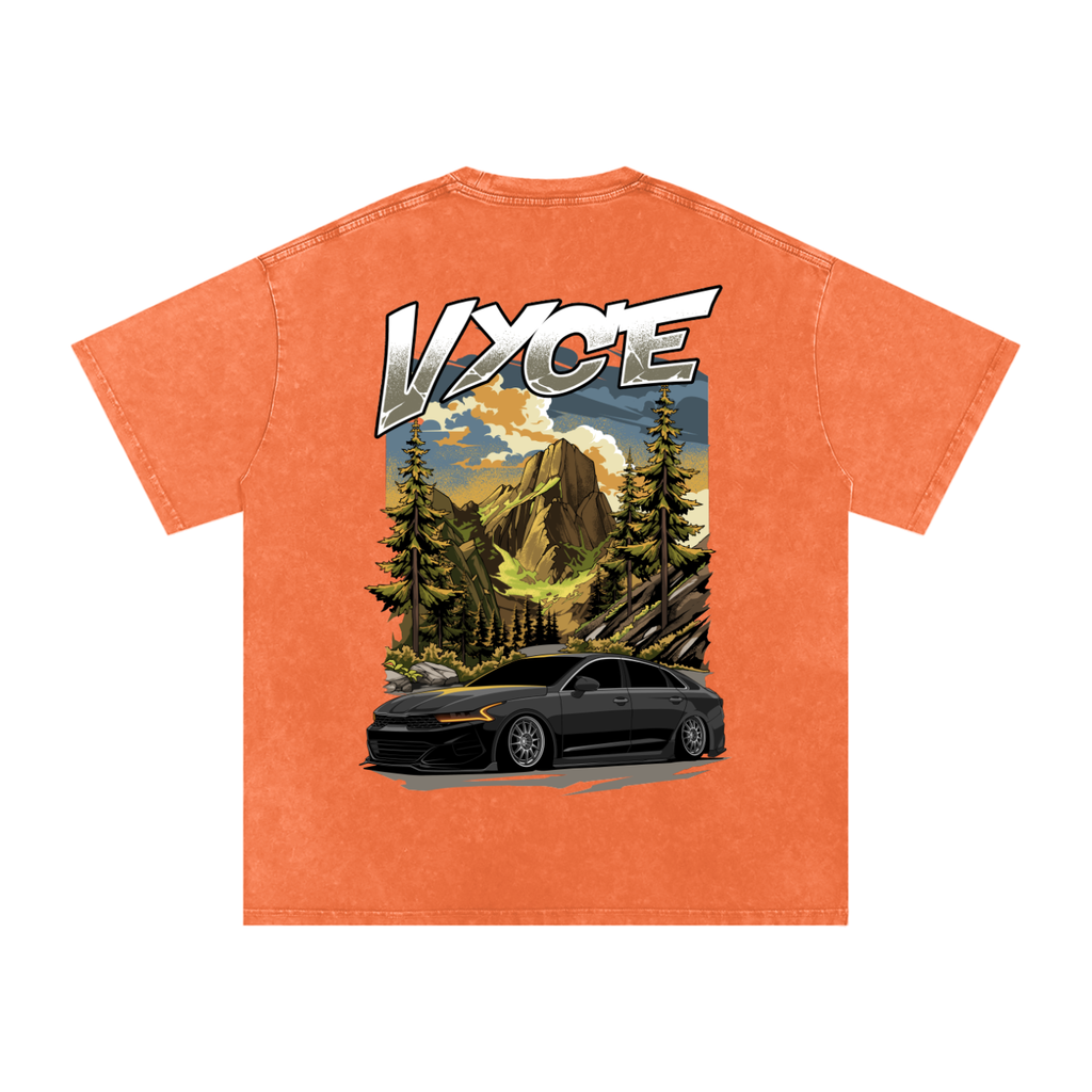 Vyce x k5zyi Mountain run snow washed tee