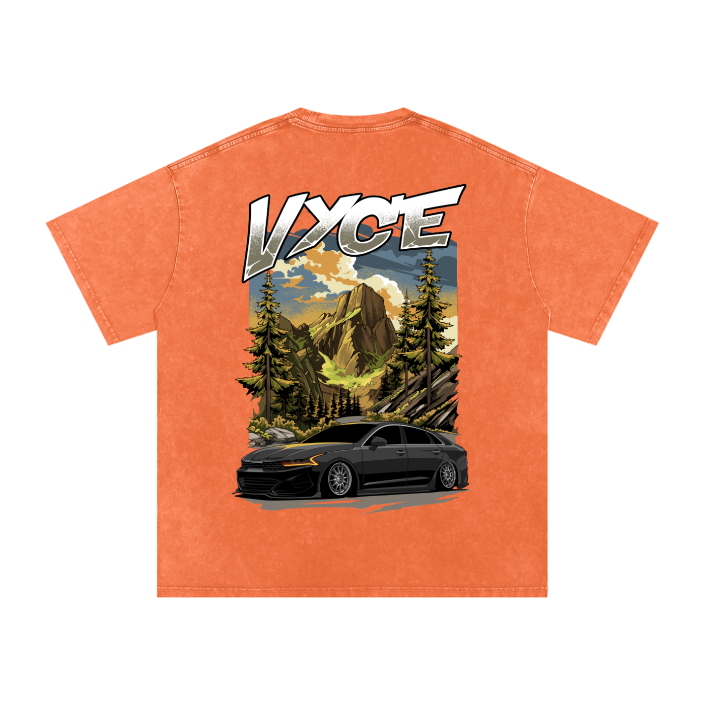 Vyce x k5zyi Mountain run snow washed tee