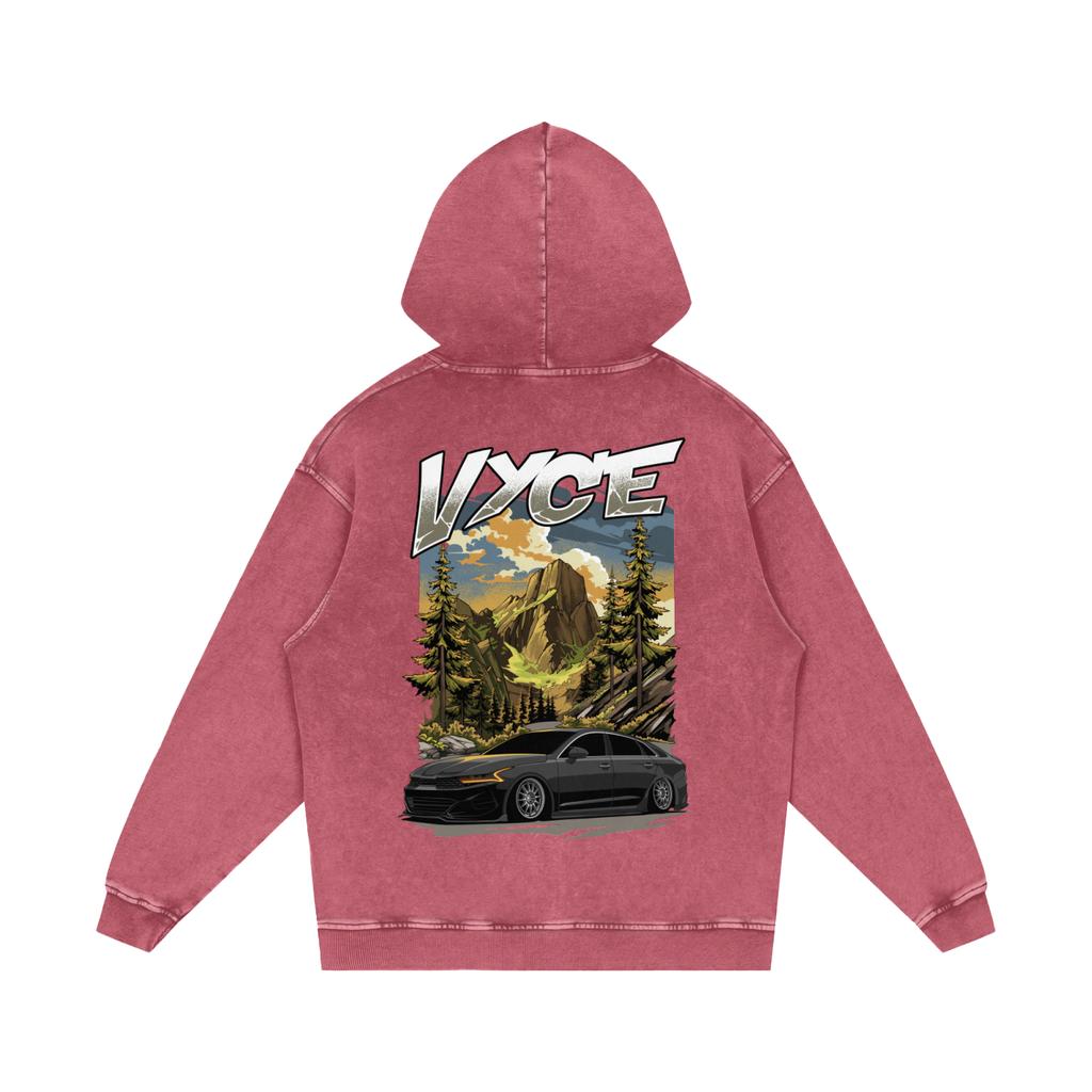 Vyce x k5zyi Mountain run snow washed hoodie