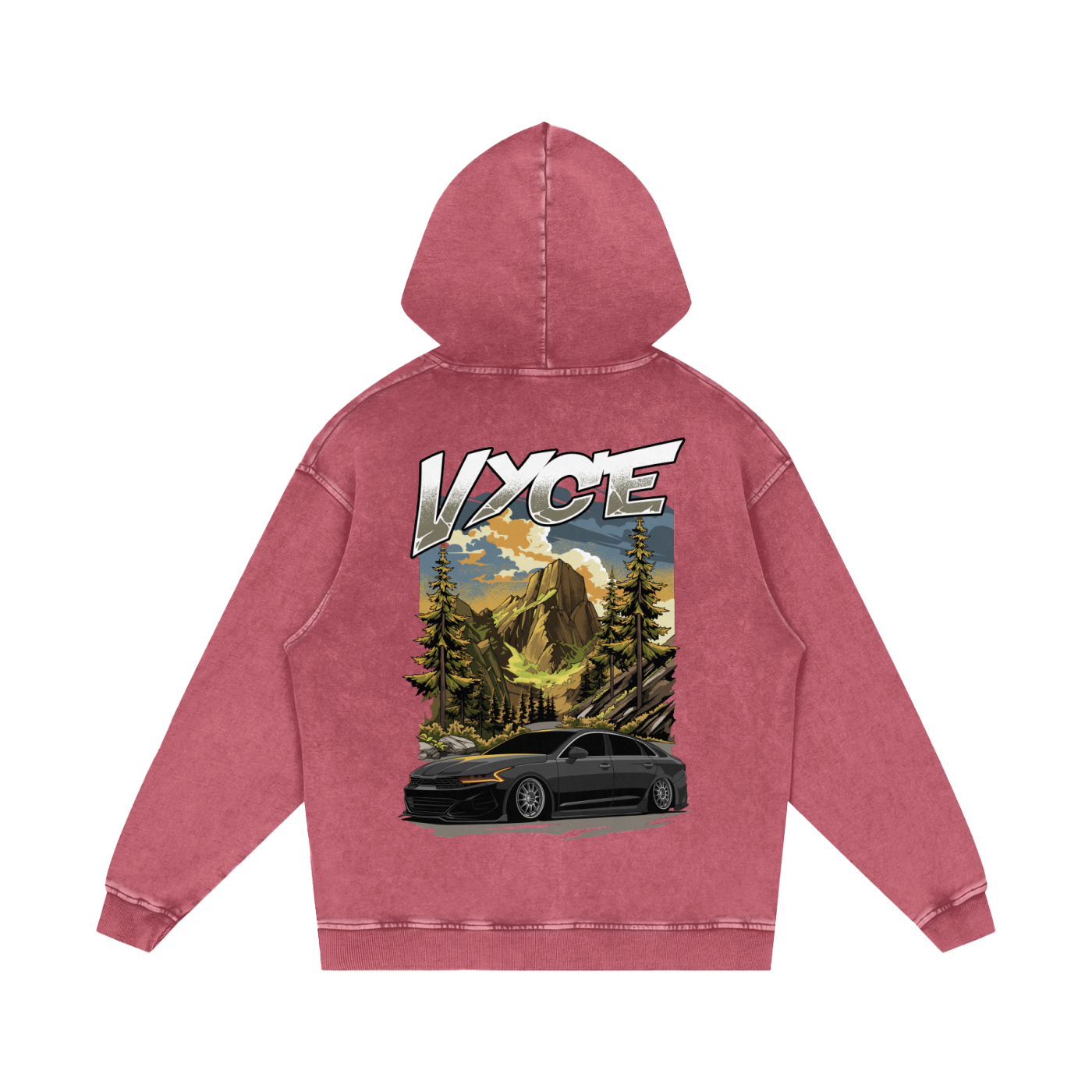 Vyce x k5zyi Mountain run snow washed hoodie