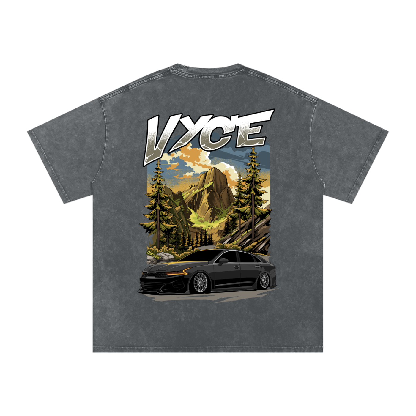 Vyce x k5zyi Mountain run snow washed tee