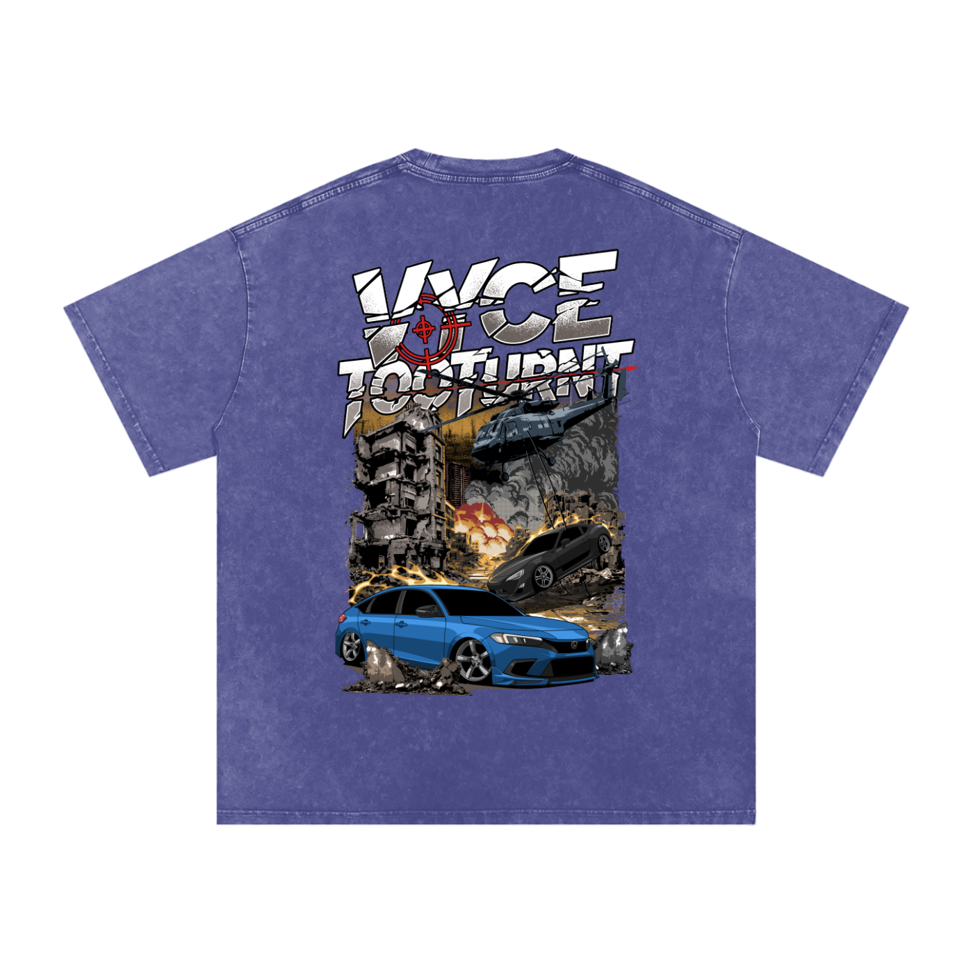 Vyce x TooTurnt Snow Washed Oversized Cotton T-Shirt