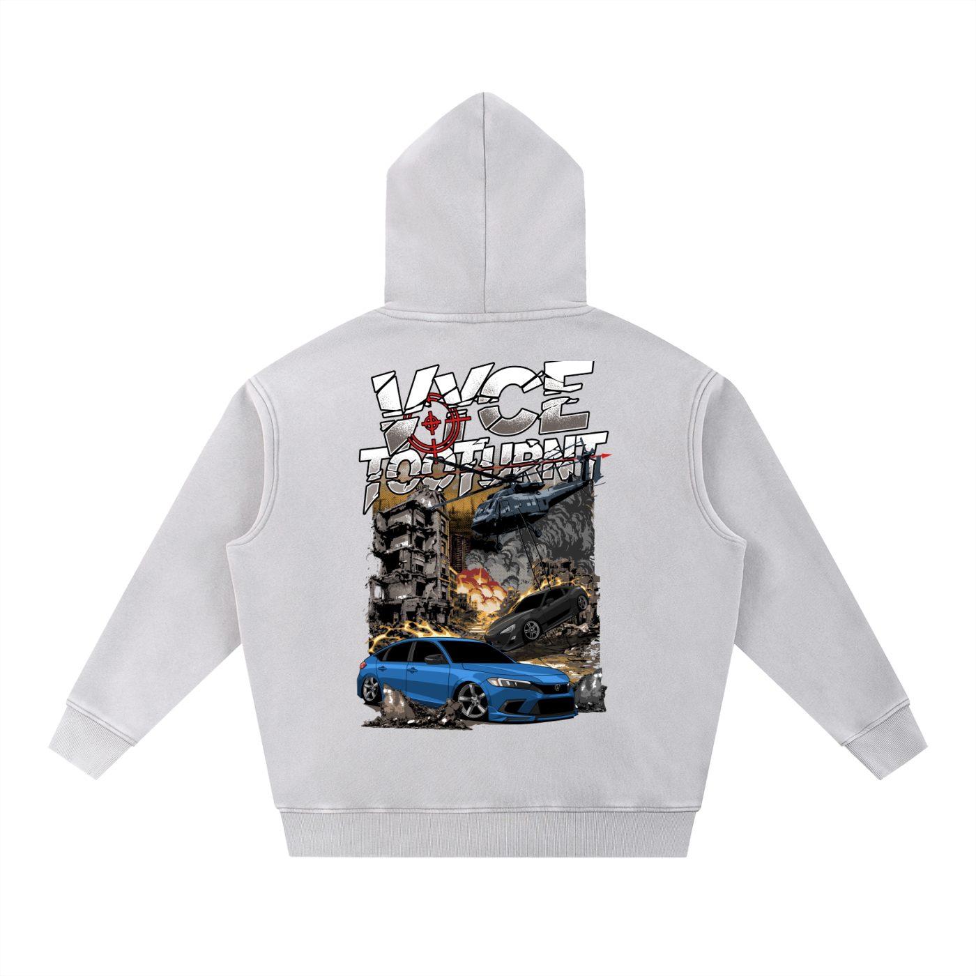 Vyce x TooTurnt  Snow Wash Fleece Oversize Hoodie