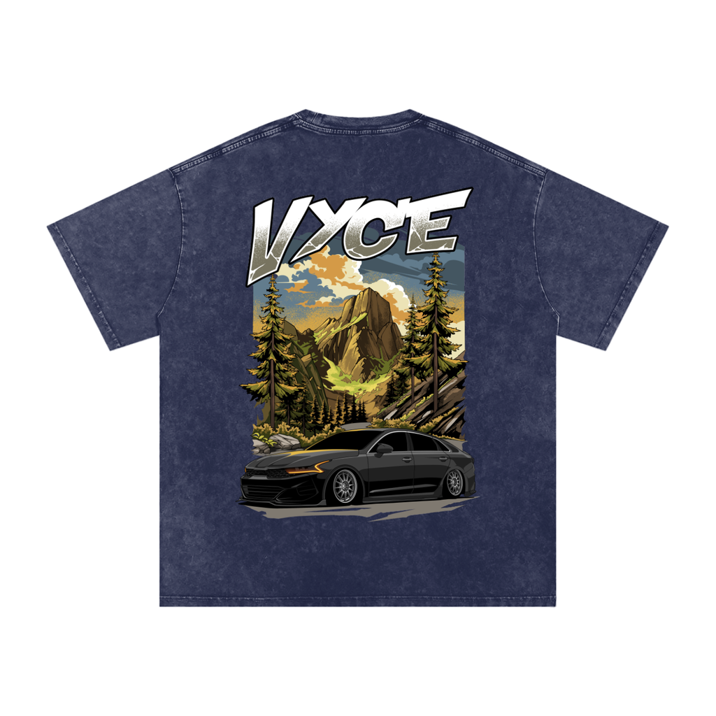 Vyce x k5zyi Mountain run snow washed tee