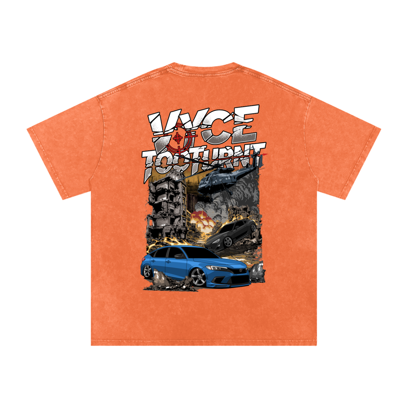 Vyce x TooTurnt Snow Washed Oversized Cotton T-Shirt