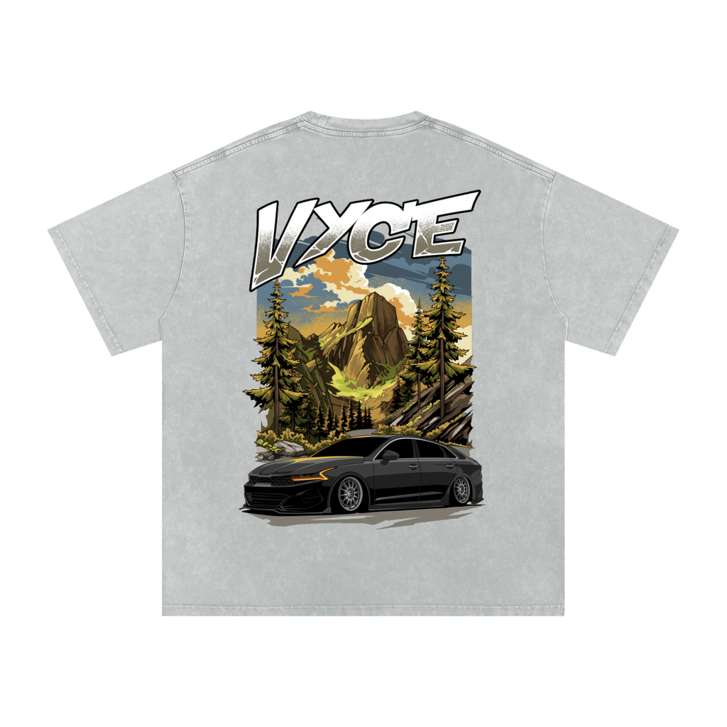 Vyce x k5zyi Mountain run snow washed tee