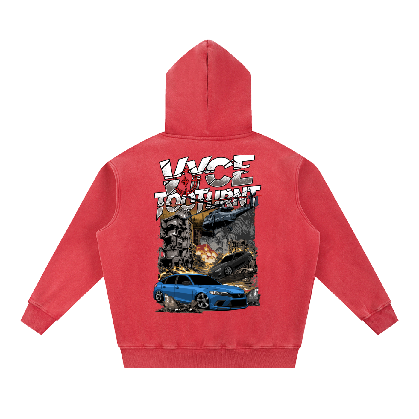 Vyce x TooTurnt  Snow Wash Fleece Oversize Hoodie