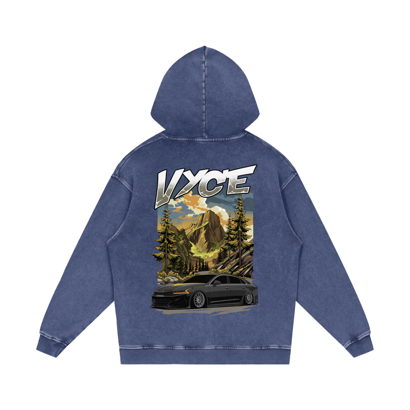 Vyce x k5zyi Mountain run snow washed hoodie
