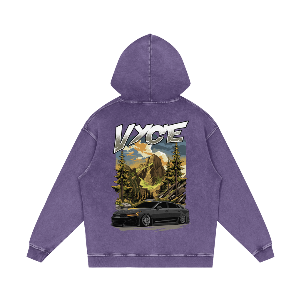 Vyce x k5zyi Mountain run snow washed hoodie