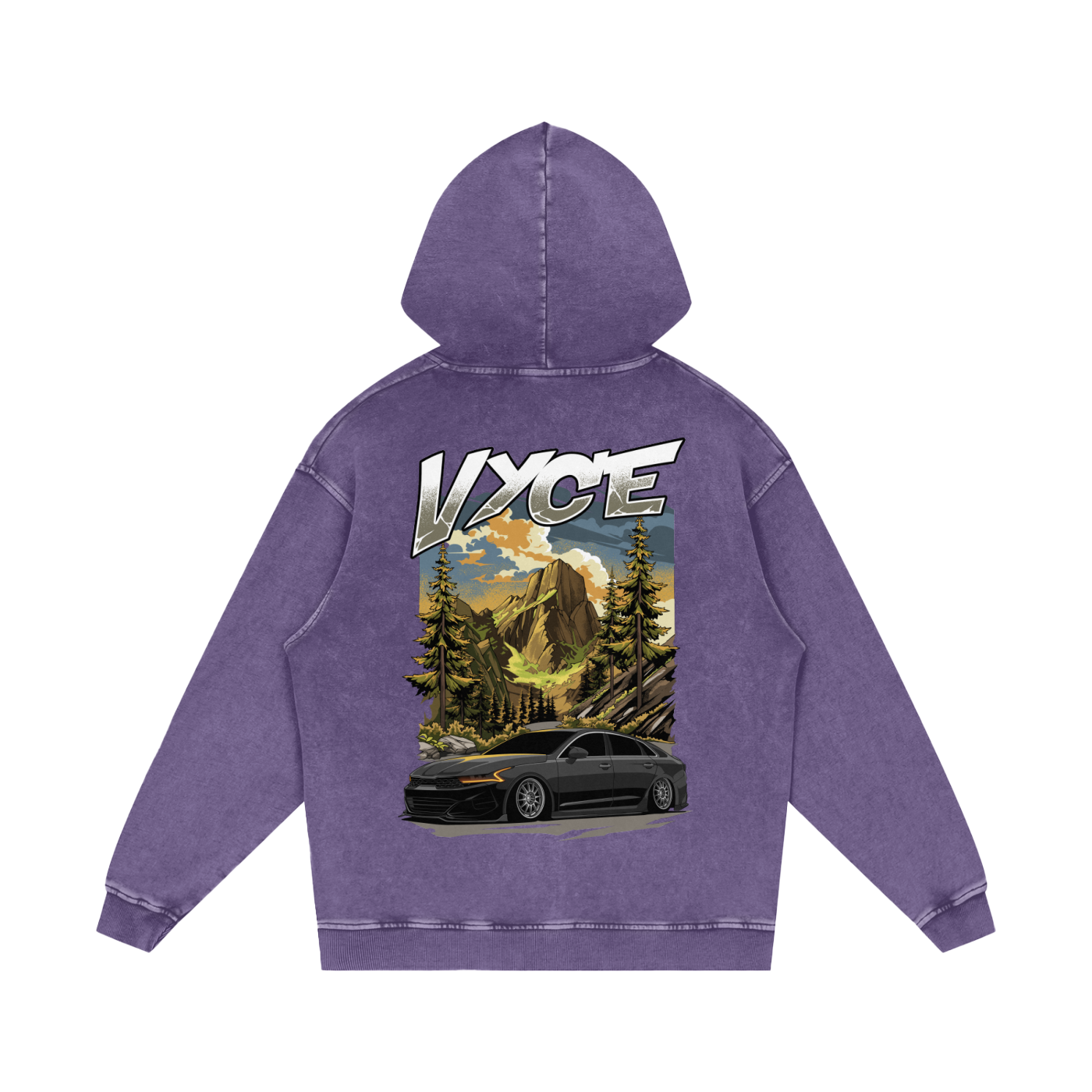 Vyce x k5zyi Mountain run snow washed hoodie