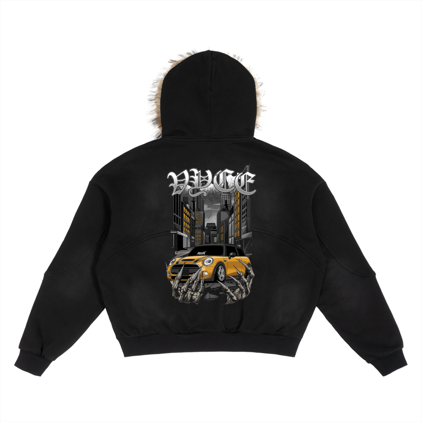 vyce x midnight city fluffy hoodie