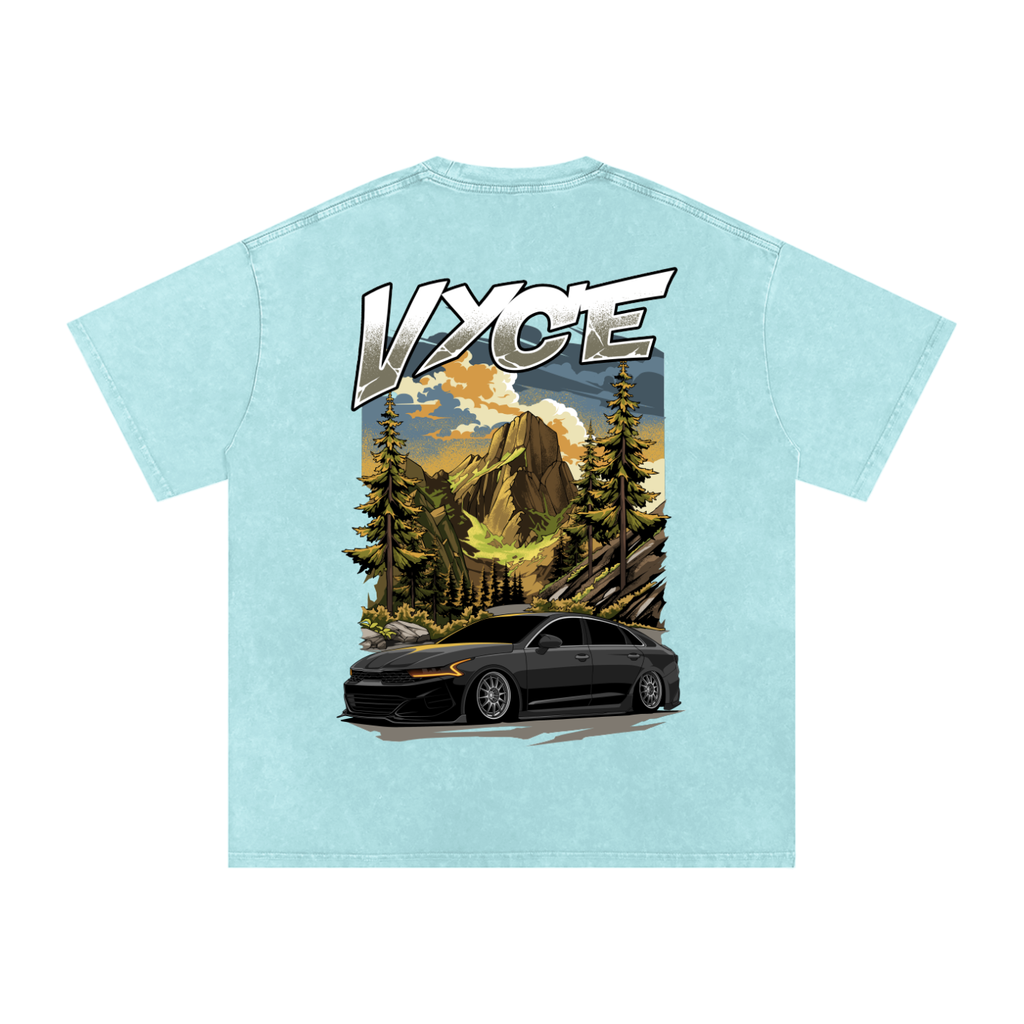 Vyce x k5zyi Mountain run snow washed tee