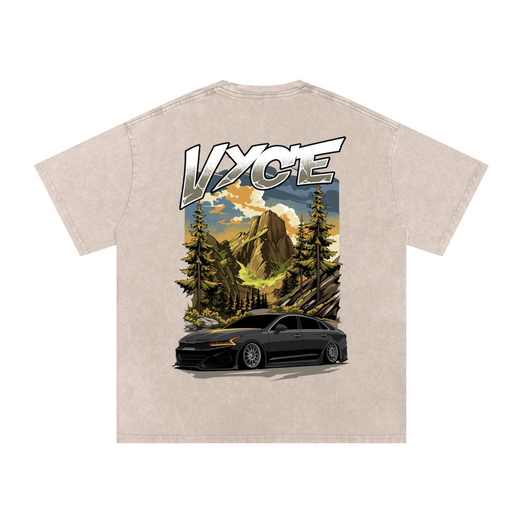 Vyce x k5zyi Mountain run snow washed tee