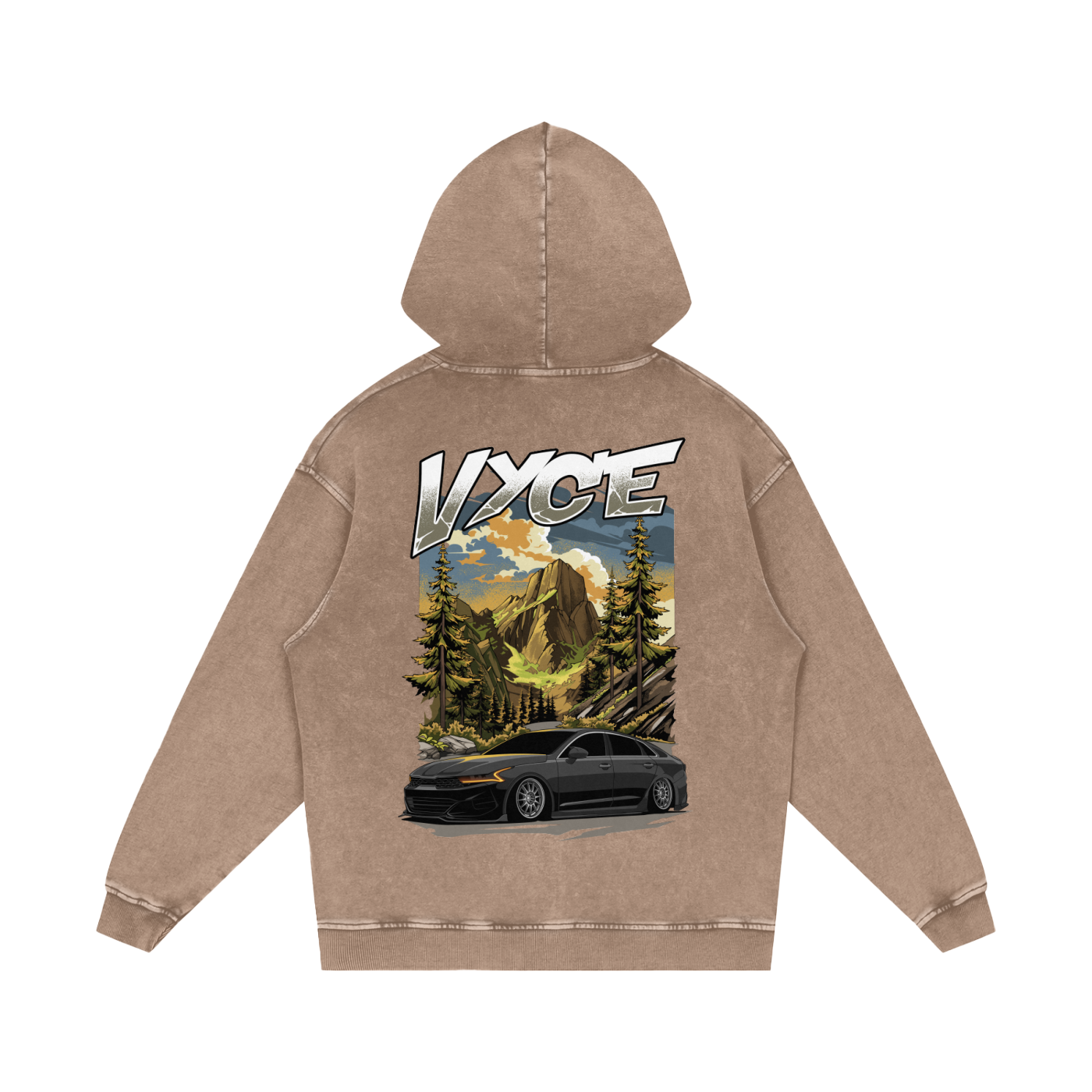 Vyce x k5zyi Mountain run snow washed hoodie
