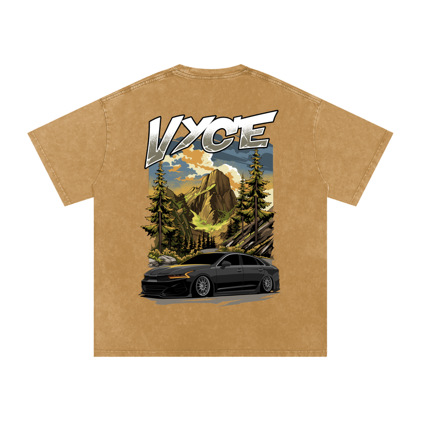 Vyce x k5zyi Mountain run snow washed tee