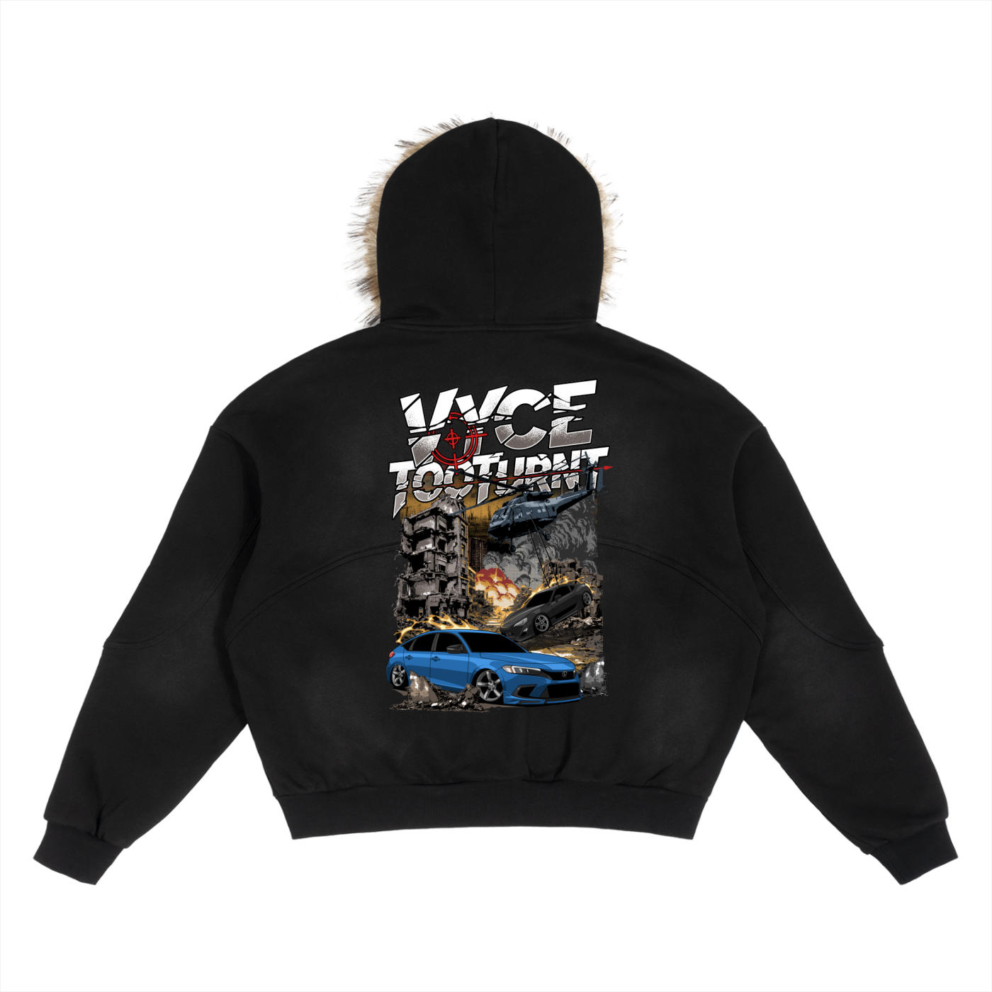Vyce x TooTurnt  Fur Hoodie
