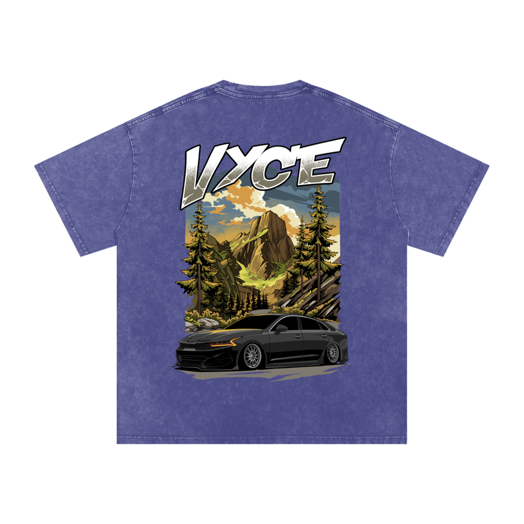 Vyce x k5zyi Mountain run snow washed tee