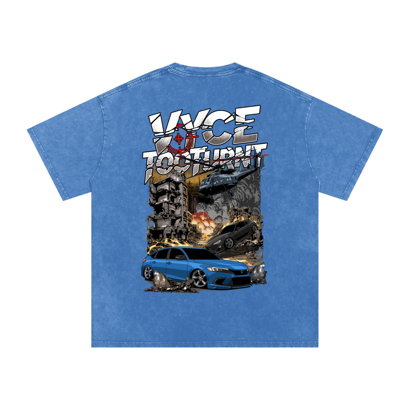 Vyce x TooTurnt Snow Washed Oversized Cotton T-Shirt