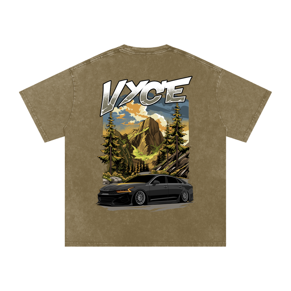 Vyce x k5zyi Mountain run snow washed tee