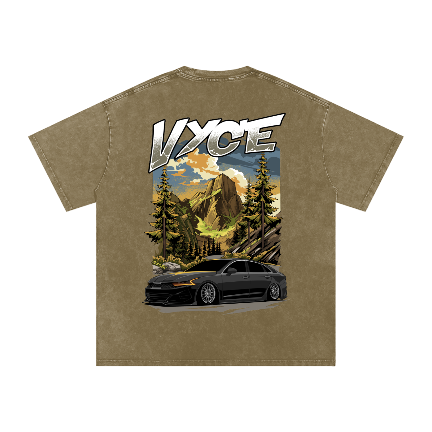 Vyce x k5zyi Mountain run snow washed tee