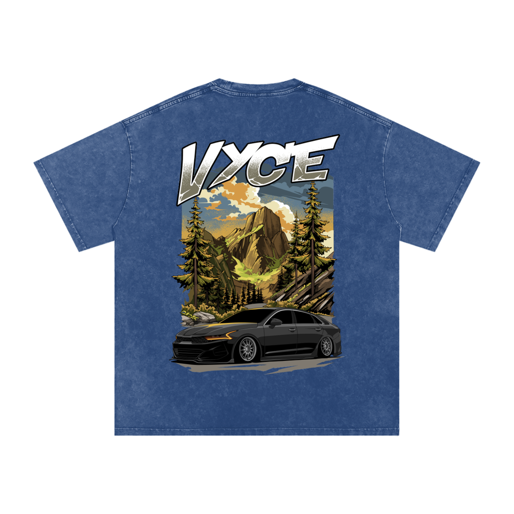 Vyce x k5zyi Mountain run snow washed tee