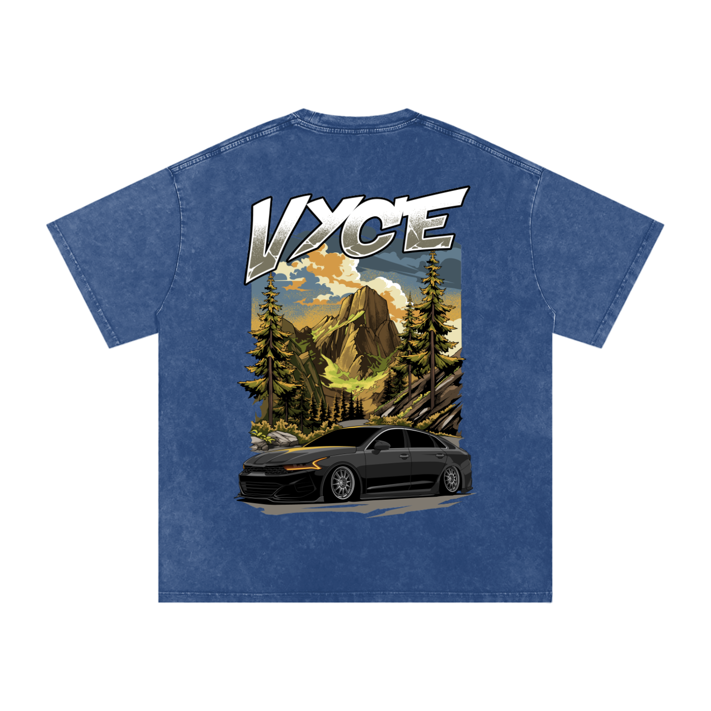 Vyce x k5zyi Mountain run snow washed tee
