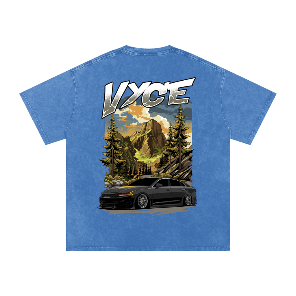 Vyce x k5zyi Mountain run snow washed tee