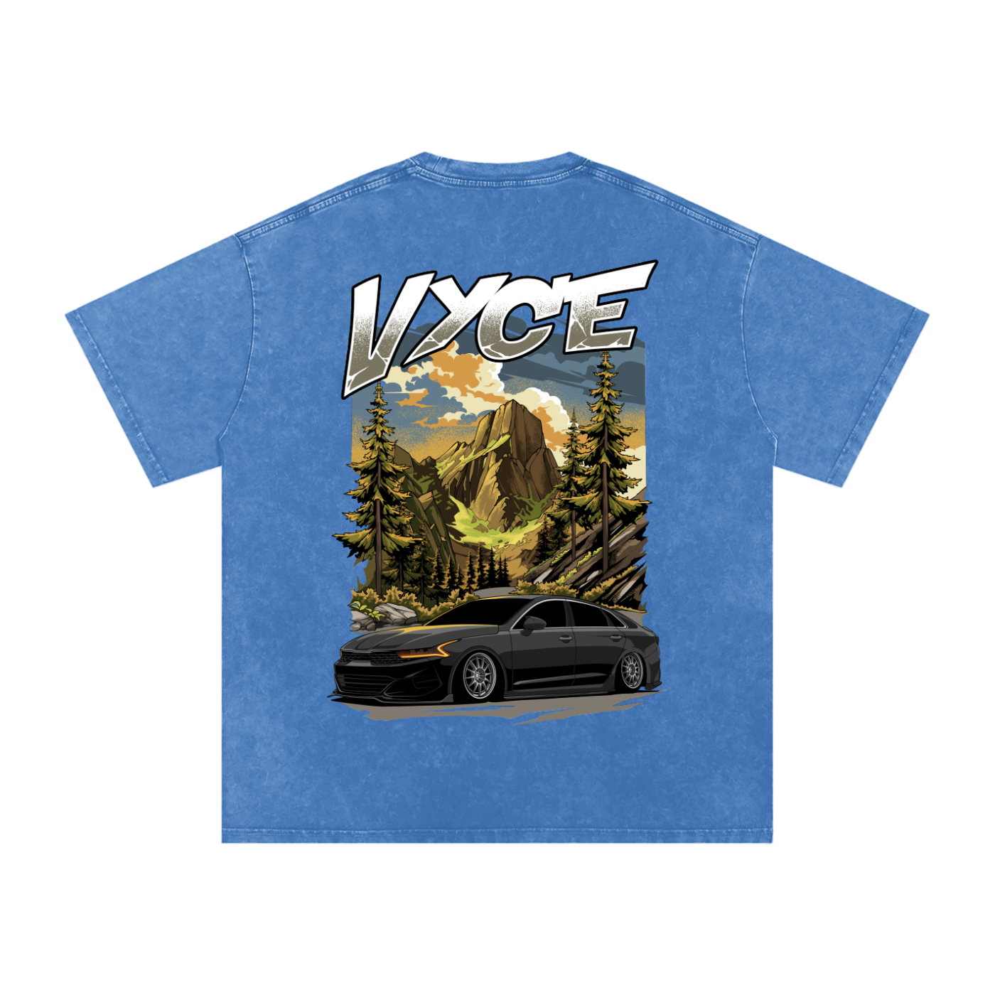Vyce x k5zyi Mountain run snow washed tee