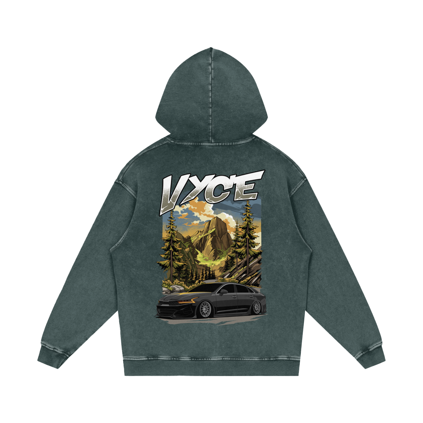 Vyce x k5zyi Mountain run snow washed hoodie