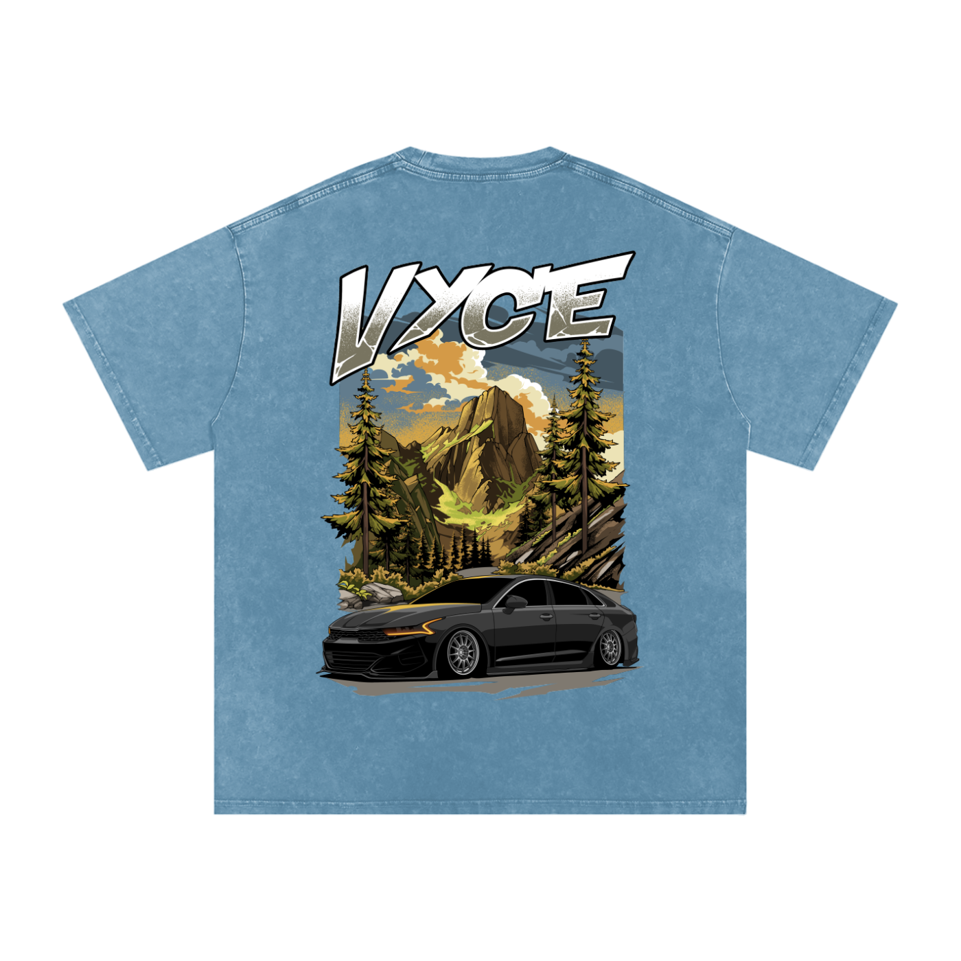 Vyce x k5zyi Mountain run snow washed tee