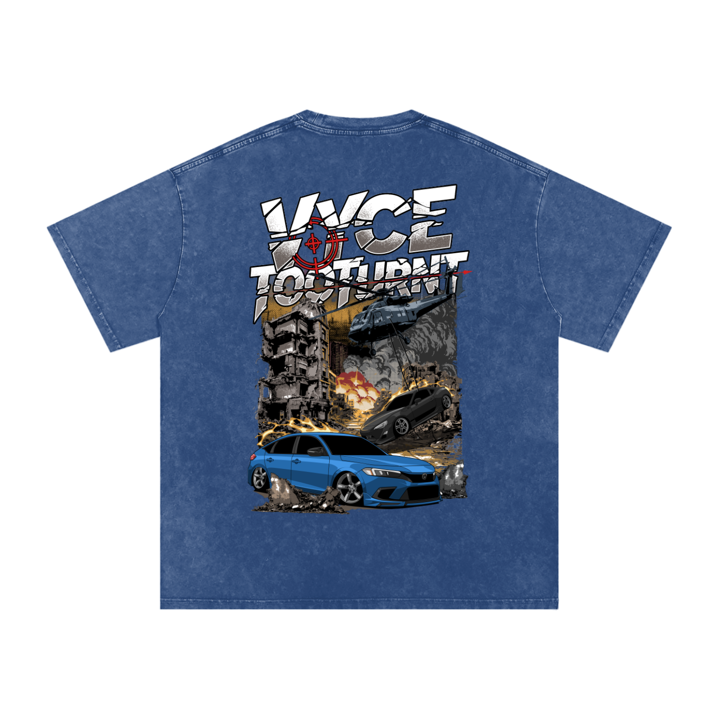 Vyce x TooTurnt Snow Washed Oversized Cotton T-Shirt