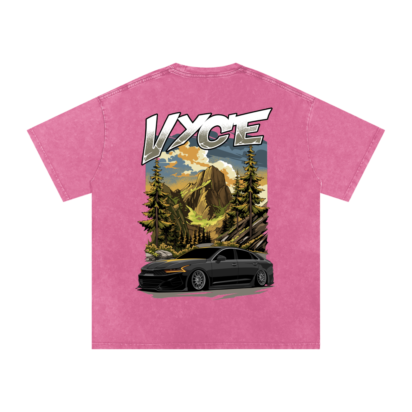 Vyce x k5zyi Mountain run snow washed tee