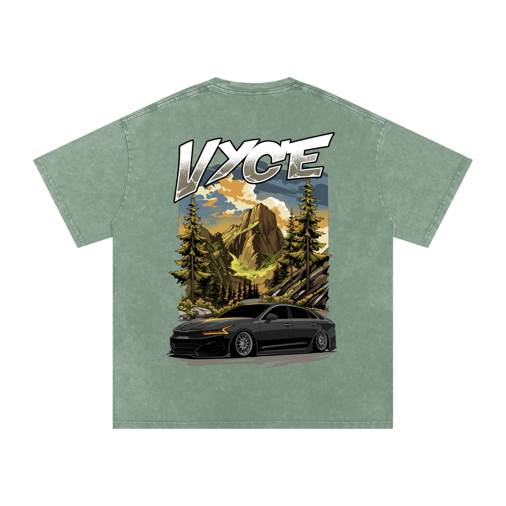 Vyce x k5zyi Mountain run snow washed tee